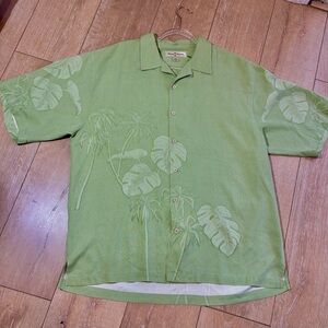Tommy Bahama embroidered silk monstera Print Men's Shirt